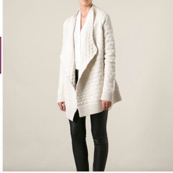 Zadig & Voltaire Daphne Women's Small Cardigan Quilted Knit Alpaca Blend Open - Picture 2 of 11